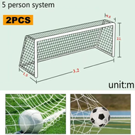 2 ชิ้น ตาข่ายฟุตบอล (11 คน) ขนาดเกม (7.5mx2.5mx2.2mx1.3m) ขนาดตาข่ายฟุตบอล (7 คน) (5.5mx2.5mx2.2mx1.