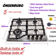 Deluxe Edition）Onsengburg Stainless Steel 4 Sabaf Burner Gas Stove With MSD-5956