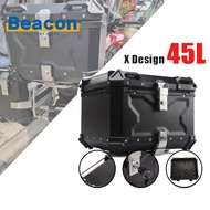 Aluminium Top Box X Design 45L Kotak Motosikal Peti Aluminum Box Motorcycle Tail Box