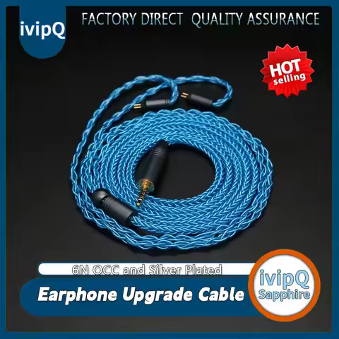 ivipQ 8 Core 6N OCC and Silver Plated Earphone Upgrade Cable With 2.5/3.5/4.4mm MMCX/NX7 Pro/QDC/0.7