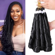 French Curly Braiding Hair for Box Braids 8 Packs 18 Inch 100G/Pack Loose Wave Braiding Hair Crochet