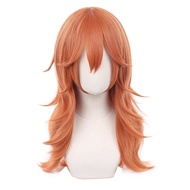 Chainsaw Man Cosplay Angel Devil Cosplay Orange Brown Anime Wigs Heat Resistant Halloween Party Makima Wigs