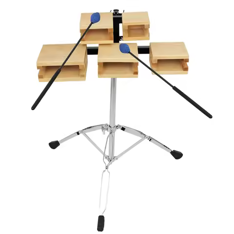 5 Tone Drum Percussion Instrument Singing Bangzi Accompaniment Maple Wooden Cow Bell Fish Set Clappe