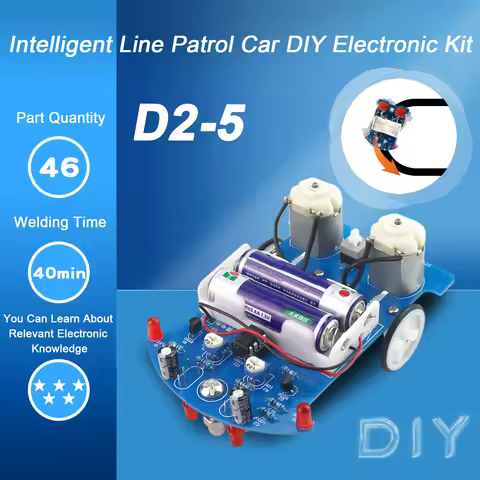 D2-5 DIY Kit Intelligent Tracking Line Car Suite DC Motor Electronic Production Assembly Smart Car P