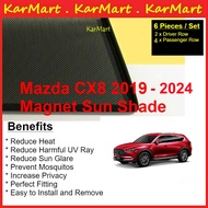 KarMart Mazda CX8 CX-8 2019 - 2024 Cut MAGNET Sun Shade Custom Fit Magnetic Sunshade Customized Fron