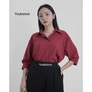 KEMEJA Maroon/ shirt, women's blouse shirt, CNY/ blouse, CNY shirt