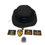 Army Short Brim Hat PARACORD Rope Velcro Military Engineer Ranger Infantry Assault Umbrella Wings Bl