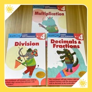 Kumon workbooks for Grade 4 (3 books) Division/ Multiplication/Decimals & Fractions