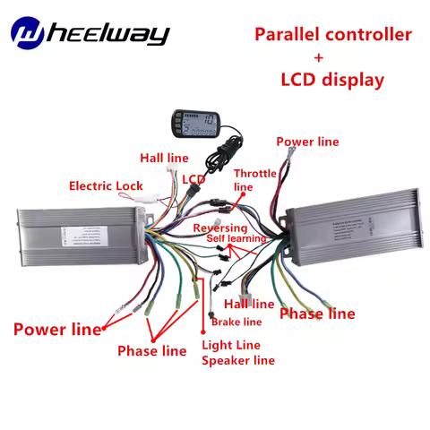 Wheel ELWAY36V48V 500W 800W1000W Parallel Controller E Bicycle Conversion Kit for Dual Drive Motor B