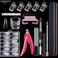 100Pcs French False Nails Full Cover Acrylic Nails Model Nail Art Tips With Nail Brush Nail Clip Fa