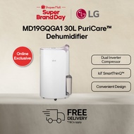[Online Exclusive] LG MD19GQGA1 30L PuriCare™ Dehumidifier | Dual Inverter (76m2) | Ionizer | ThinQ™