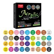 GN 12/24/36Color Acrylic Paint Markers Soft Brush Acrylic Pens For Fabric Rock Ceramic Glass Canvas