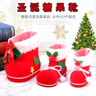 Christmas Decorations Flocking Boots Pen Holder Candy Bag Small Gift Boots Children Gift Bag