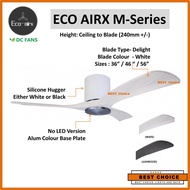 Free Wifi Eco AirX Ceiling Fan White Hugger+Blade Type Delight 36|46|56 inch +26W LED Lght Kit Dimmable DC Motor -Low ceiling