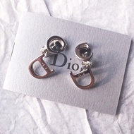 「JL精品代購」98新 Dior  cd 字母銀耳環