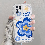 OPPO Reno 6Z 6 5G Reno6Z Reno6 clear phone CASE softcase High sense Wavy CAT flower Transparent phone cover