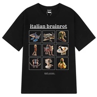 Itali Brainrot Tralalero Tralala Tung Tung Tung Tung Sahur Bombardiro Buaya Lucu Meme T-Shirt S-5XL