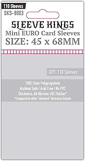 Sleeve Kings Mini Euro Card Sleeves (45x68mm) - 110 Pack, 60 Microns