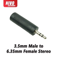 Microphone 3.5mm Male to 6.35mm 3.5mm Male to 6.35mm Female Stereo Jack Connector Adapter