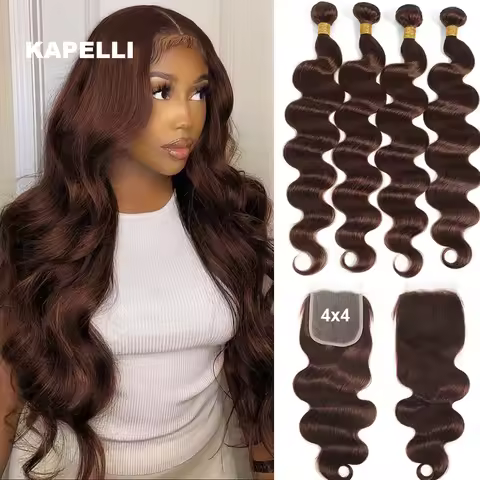Unprocessed Brazilian Body Wave Human Hair Bundles HD Frontal/Closure Invisible Melt Skin Lace 4x4 1