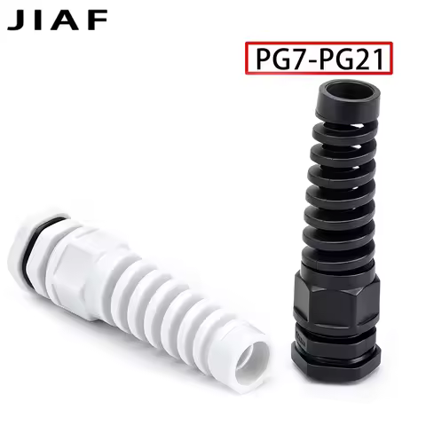 5PCS Waterproof Cable Gland PG7 Plastic Anti-Bending Joint M12 Nylon PA66 Torsion-proof Glands PG9/1