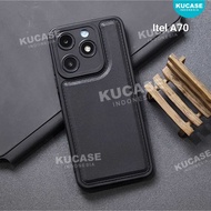 Itel A70 Case Leather Pro Black Case Itel A70