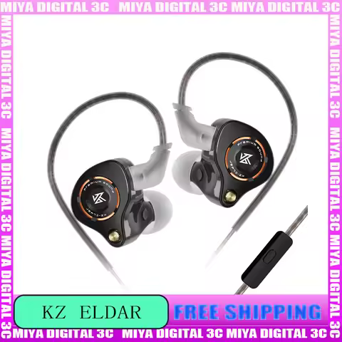 KZ Eldar Wired Headphones with Mic KZ Earphones HIFI Dynamic Headset Ergonomics HM Curve Tuning Cust