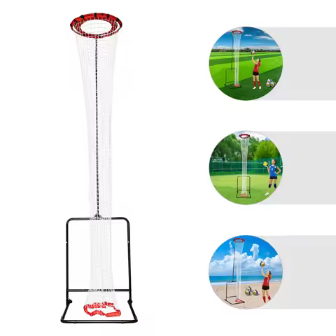Volleyball Setting Trainer Adjustable Height 5.6-11ft, Training Equipment 2 Wheels , Practice Improv