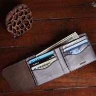 MINIMALISM Minimalist Italian Cowhide Business Card Holder Genuine Leather Card/Wallet Short Style M