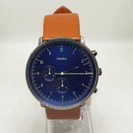[Original] Fossil FS5486 Chase Timer Chronograph Luggage Leather Blue Dial Men Watch