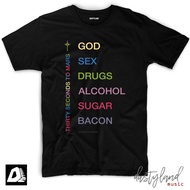 THIRTY SECONDS TO MARS 30STM BAND T-Shirt - GOD AND BACON