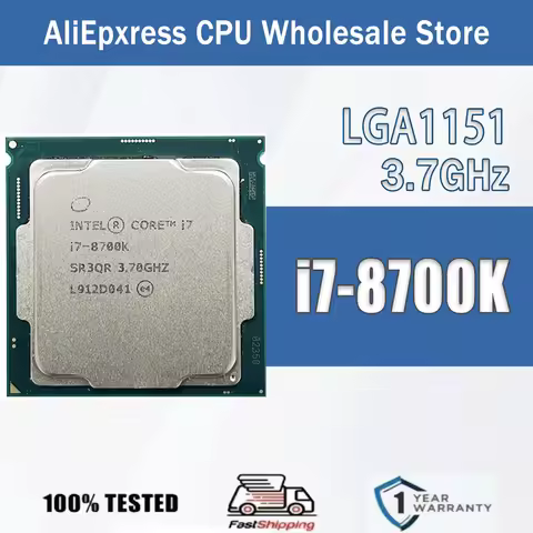 Intel Core i7-8700K 3.7GHz 6 Cores 12 Threads 12M 95W i7 8700K Computer CPU Processor Server Package