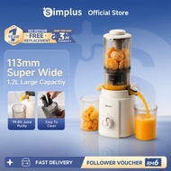 Simplus Cold Press Juicer Slow Juicer丨1.2L Large Capacity丨Upgrated 113mm Wide Feeding Chute丨Detachab