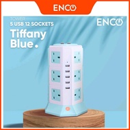 Enco DD-5U12K (DD-5U12K / 5U12K) )Vertical Tower Extension 12 Way Gang Socket UK Plug Adapter Power 