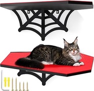 Gemscream Gothic Wall Mounted Halloween Shelf Coffin Spider Web Style Cat Tree Wall Load Bearing up 