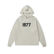 Essentials ฤดูใบไม้ร่วง 1977 ตัวอักษรปักคลุมด้วยผ้าถักเสื้อกันหนาวสไตล์ลําลองหลวมพอดีเยาวชนยอดนิยมเส