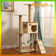 Wooden Cat Tree Scratcher Tower Playhouse Pet Kitten Condo Bed Scratching Climbing Jumping Post Hammock