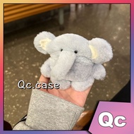 「Qc」Korean style plush blue elephant airpod case airpods case airpods 2 case airpods 3 case airpods Pro case airpods Pro 2 case tpu soft case Anti-drop water-proof