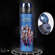 Ultraman Plastic Cup Children Students Bounce Direct Drinking Mouth Portable Portable Rope Shock-Res