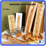 [50-Pcs] Bread Pack French bread bag Baguette food grade multipurpose bread packaging bag paper brea