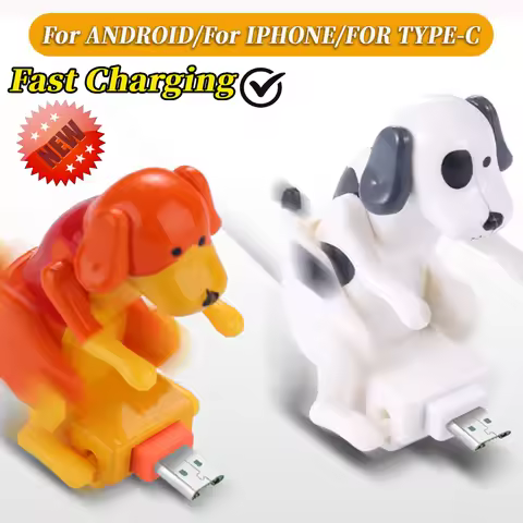 Funny Humping Dog Fast Charger USB/IOS/Type-C Charging Data Cable for Apple Android Phone Portable M