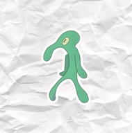 Sticker squidward tampan dan berani