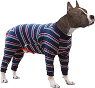 GabeFish Dog Soft Shirt After Surgery, Long Sleeve Onesie Jumsuit for Pets, 4 Legs Pajamas for Dogs 
