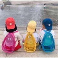 [Ready Stock] Children Cartoon Plastic Schoolbag Baba Dad Beach Backpack Cute PVC Baby Transparent J