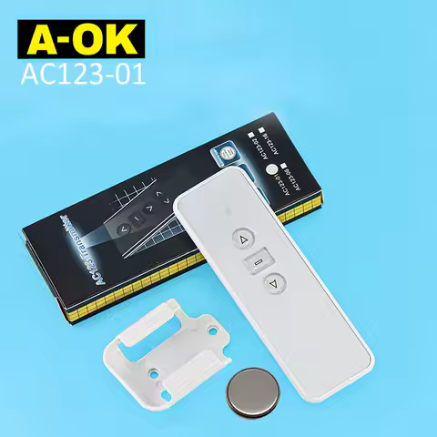 A-OK AC123-1 Channel Remote Control Emitter for A-OK RF433 Electric Curtian Motor Tubular motor,Wire