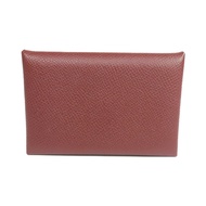 HERMES Epsom皮革Calvi Card Holder銀扣卡片套