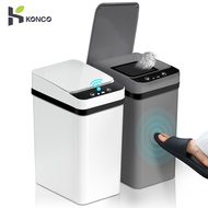 Konco Smart Sensor Trash Can Kitchen Bathroom Toilet Garbage Bin Automatic Dustbin Bucket Waterproof Bin with Lid 12L USB Rechargedbale Smart Trash Can