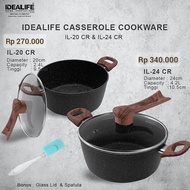 [BONUS SPATULA] Idealife Casserole Pan 20 cm / 24 cm IL 20 CR / IL 24 CR IL20CR IL24CR IL-20CR IL-24