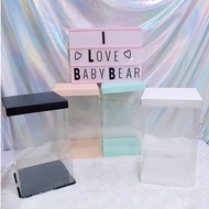 [READY STOCK] 1pc Transparent Cake Gift Box - Square Clear Gift Box - Plastic Gift Box (17 x 17 x 28cm)
