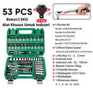 ISKU kunci shock satu set lengkap original Kombinasi 121 pcs 72 gigi kunci pas ratchet 1/2 1/4 3/8 m